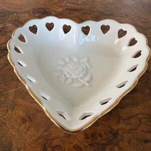 Lenox Heart-Shaped Dish with Gold Trim